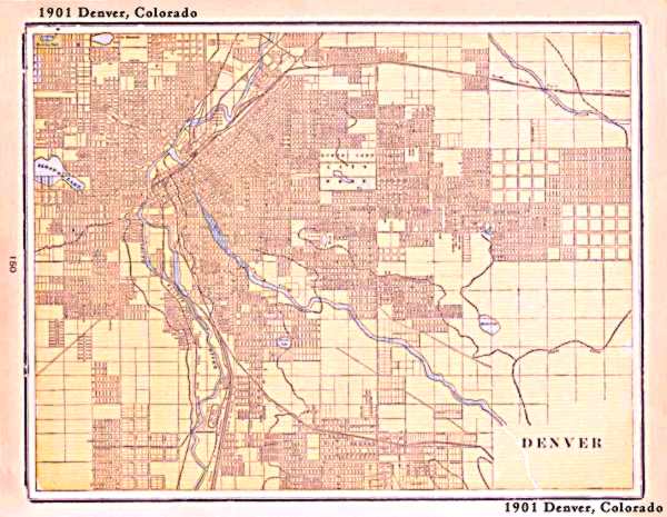 1901 Map of Denver, Colorado